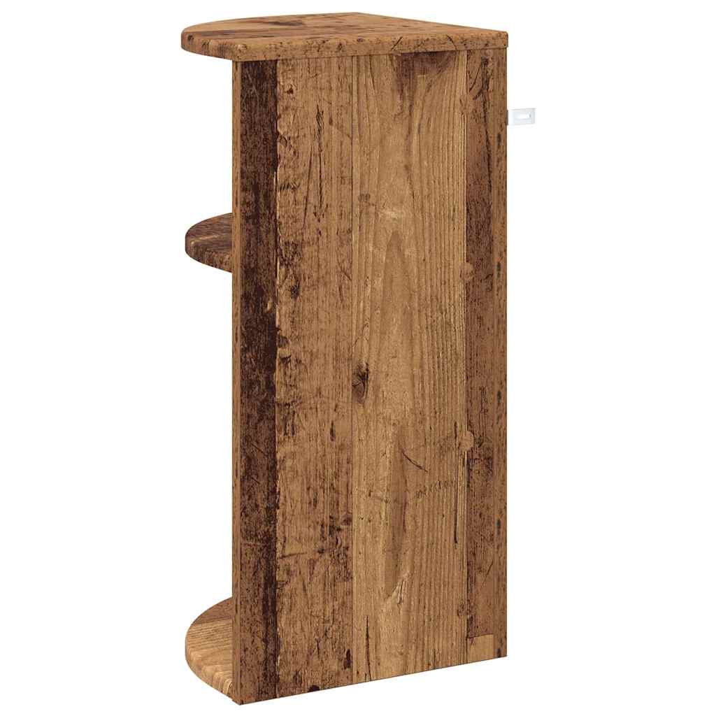 vidaXL Stolik końcowy Stare drewno 29,6 x 29,6 x 60 cm
