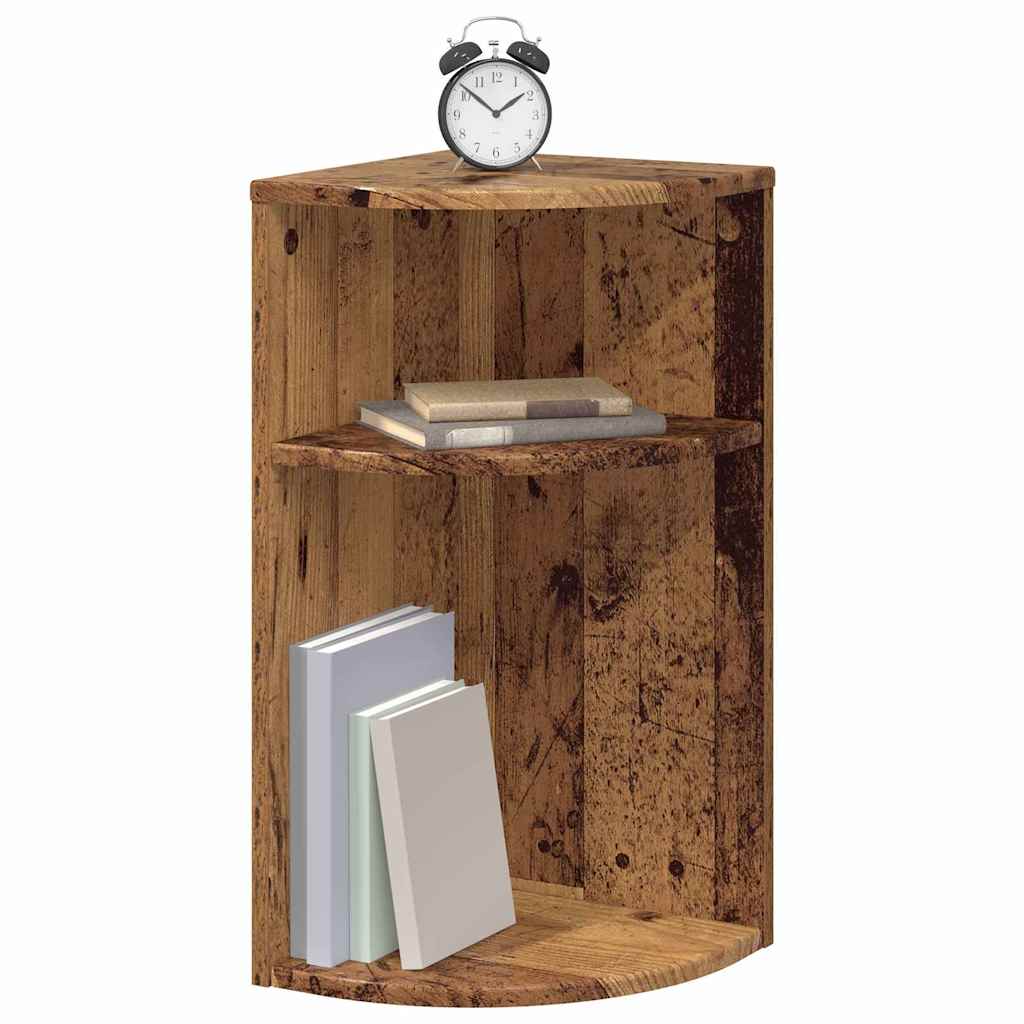 vidaXL Stolik końcowy Stare drewno 29,6 x 29,6 x 60 cm