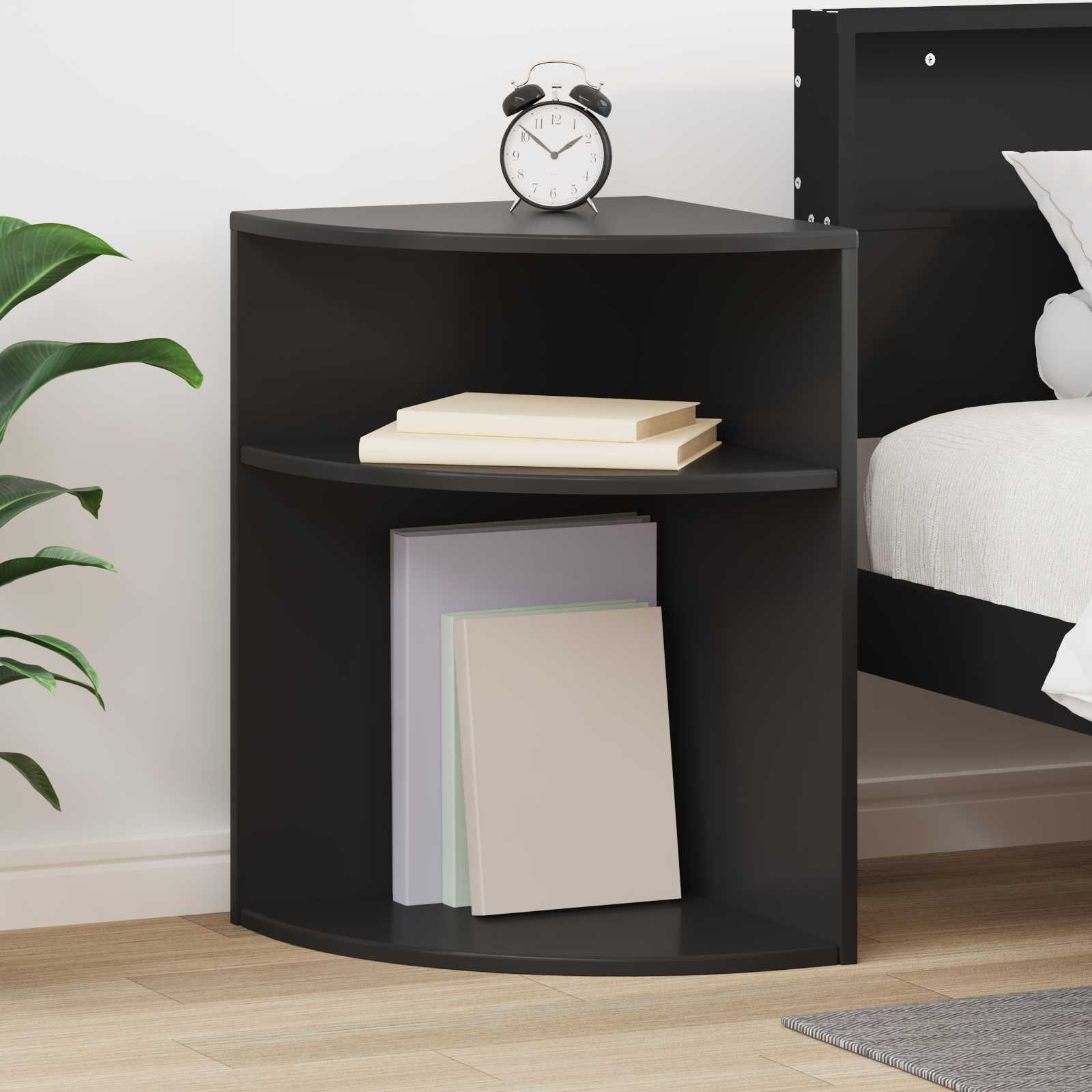 vidaXL Stolik końcowy Czarny 39,7 x 39,7 x 60 cm Drewno inżynieryjne