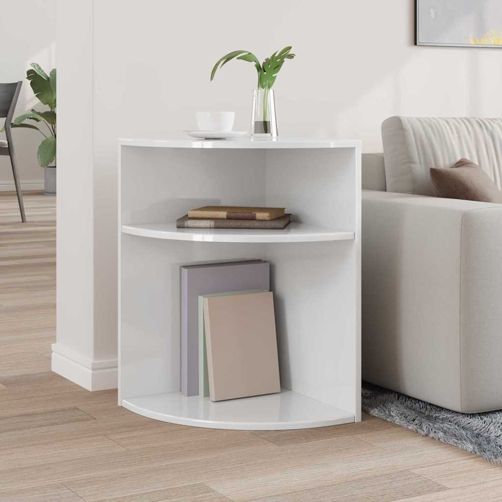 vidaXL Stolik końcowy Wysoki połysk biały 39,7 x 39,7 x 60 cm