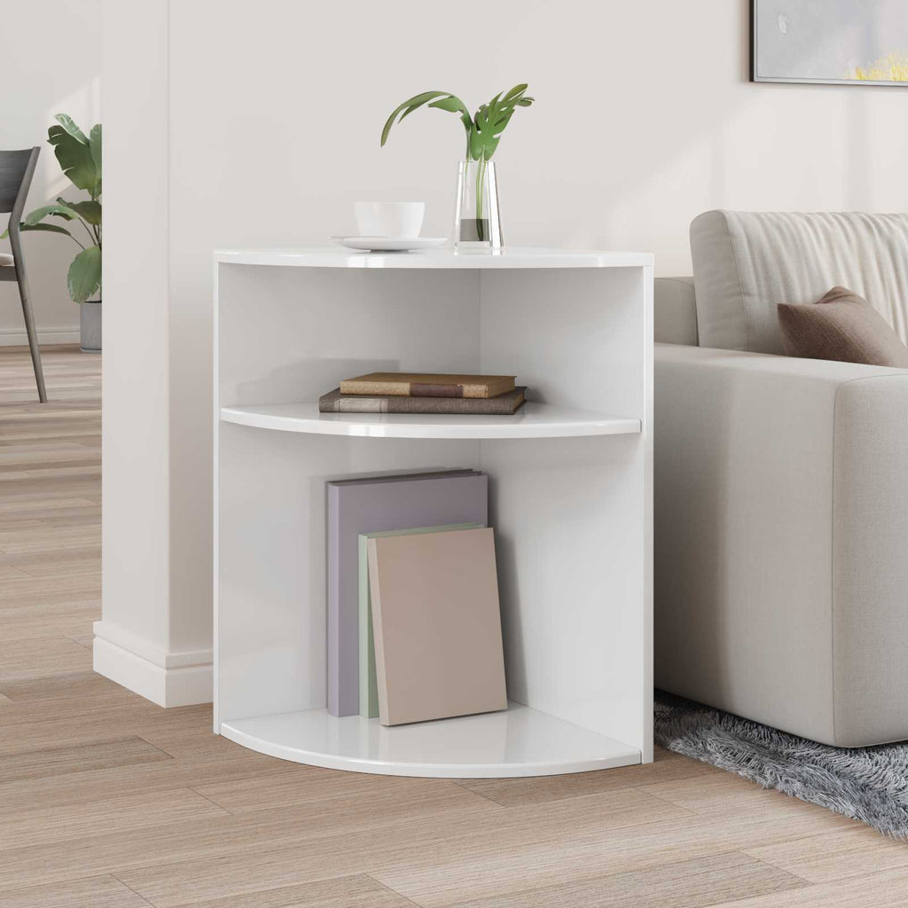 vidaXL Stolik końcowy Wysoki połysk biały 39,7 x 39,7 x 60 cm