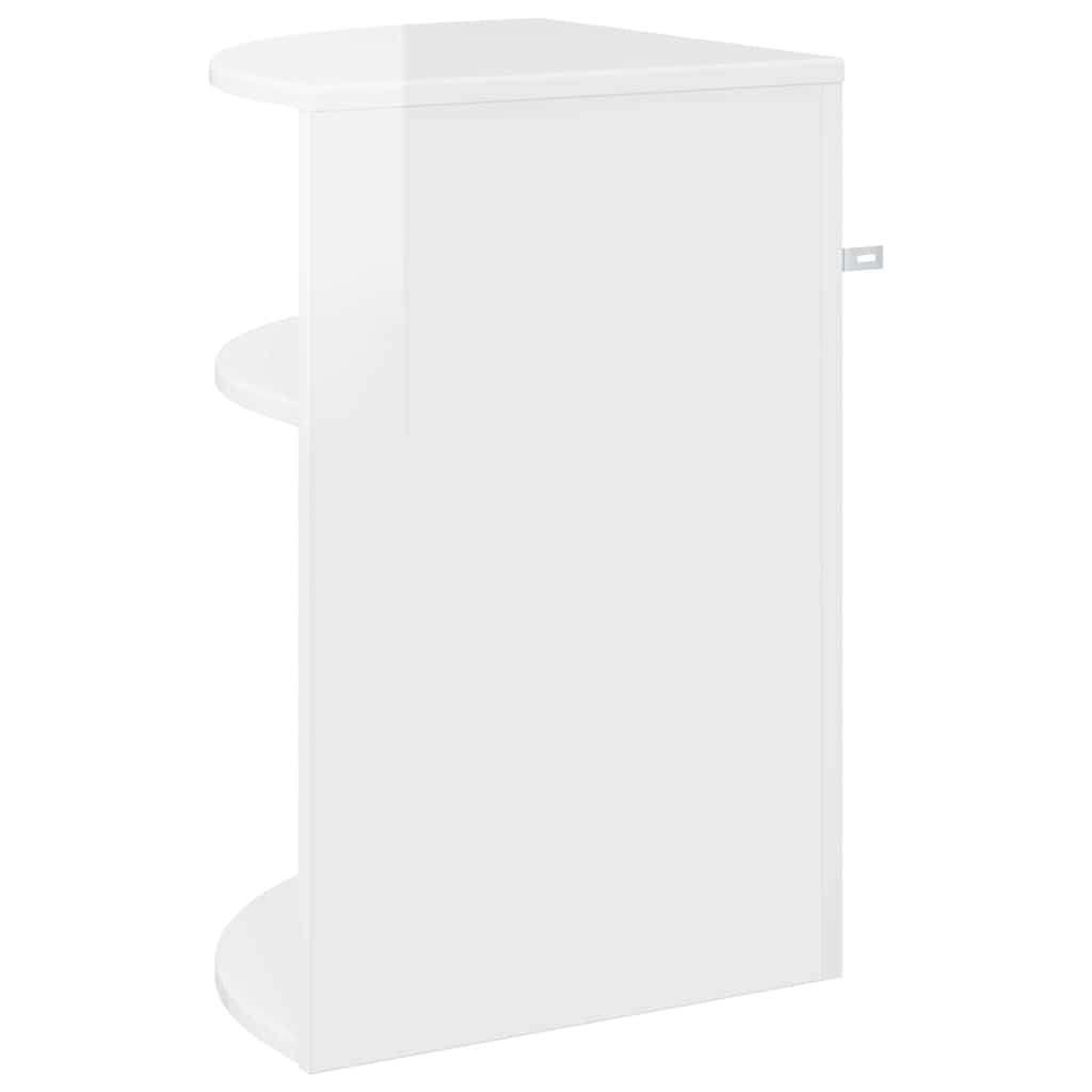vidaXL Stolik końcowy Wysoki połysk biały 39,7 x 39,7 x 60 cm