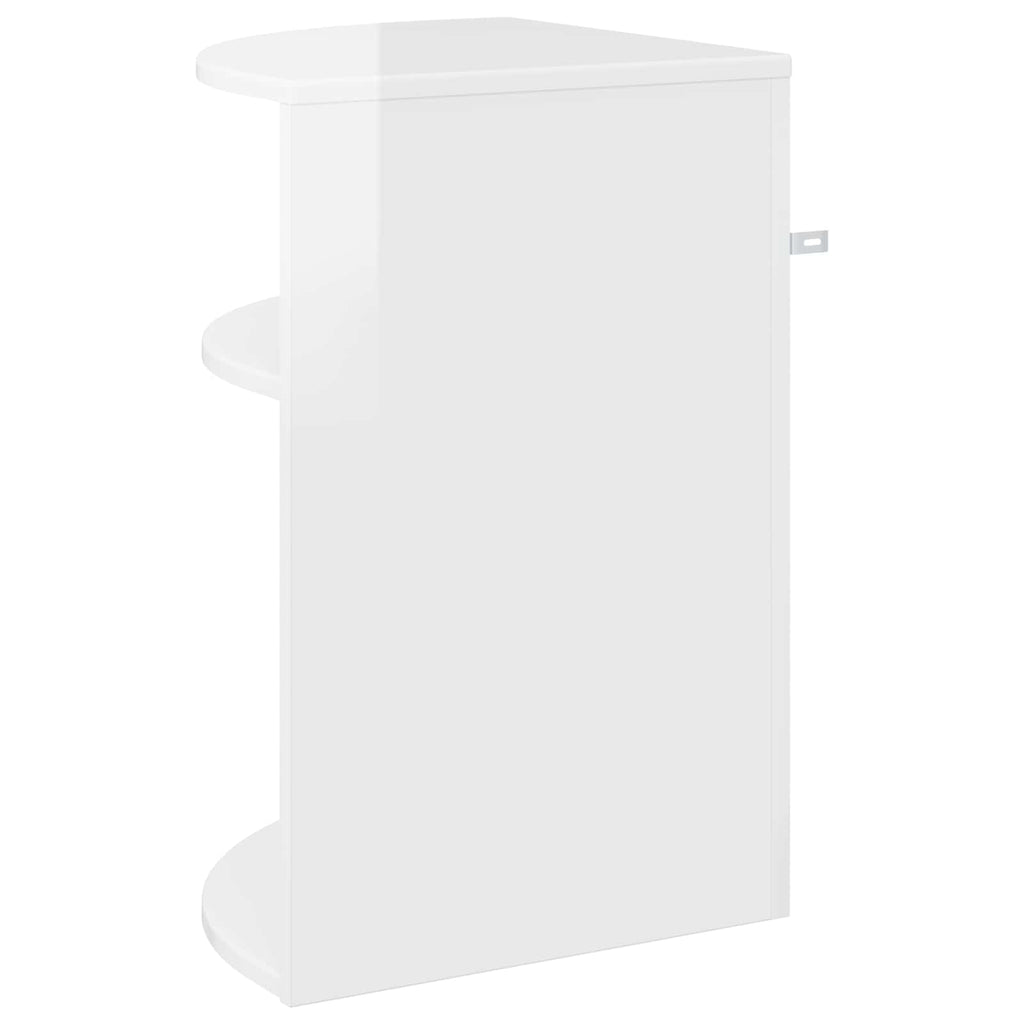 vidaXL Stolik końcowy Wysoki połysk biały 39,7 x 39,7 x 60 cm