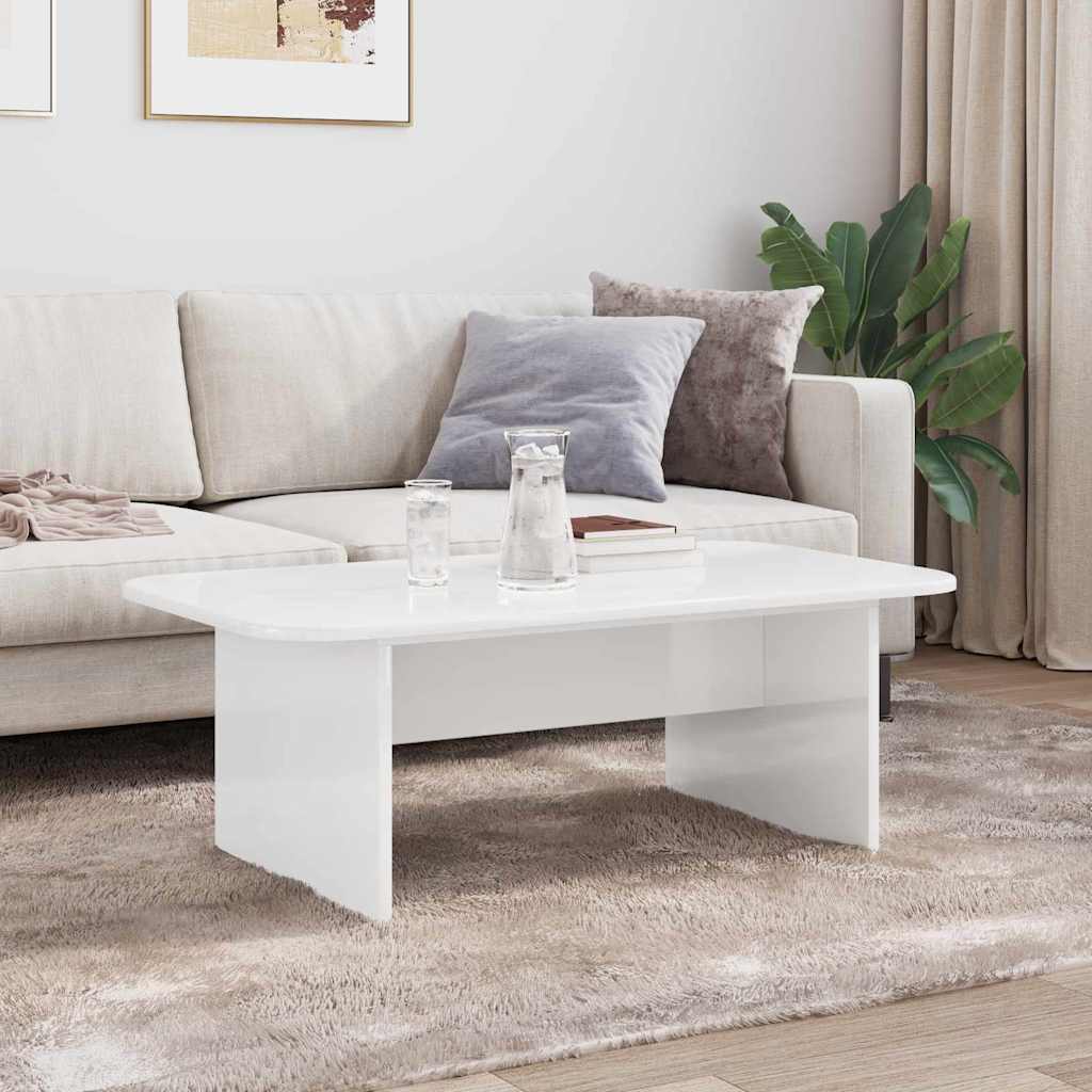vidaXL Stolik kawowy Wysoki połysk biały 93 x 53 x 33 cm