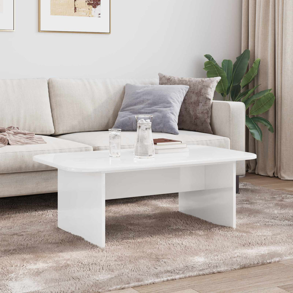 vidaXL Stolik kawowy Wysoki połysk biały 93 x 53 x 33 cm