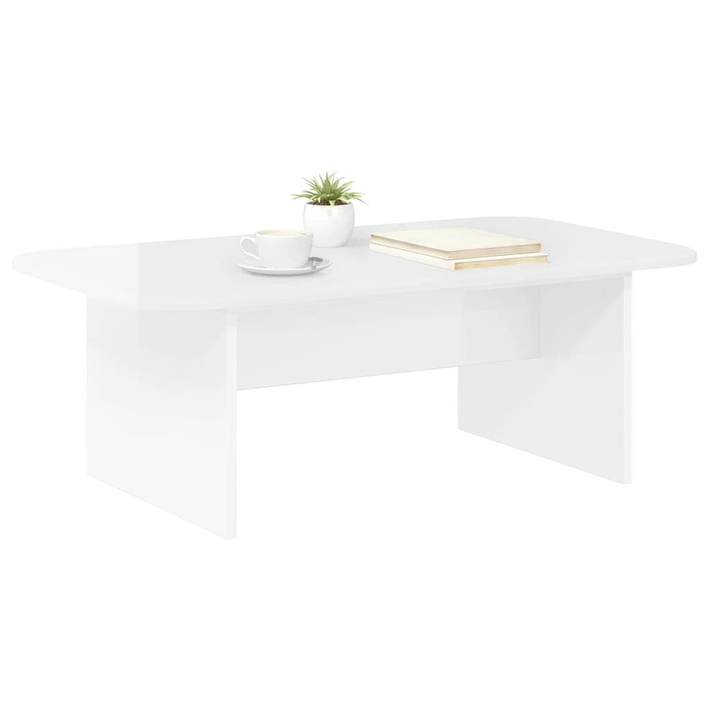vidaXL Stolik kawowy Wysoki połysk biały 93 x 53 x 33 cm