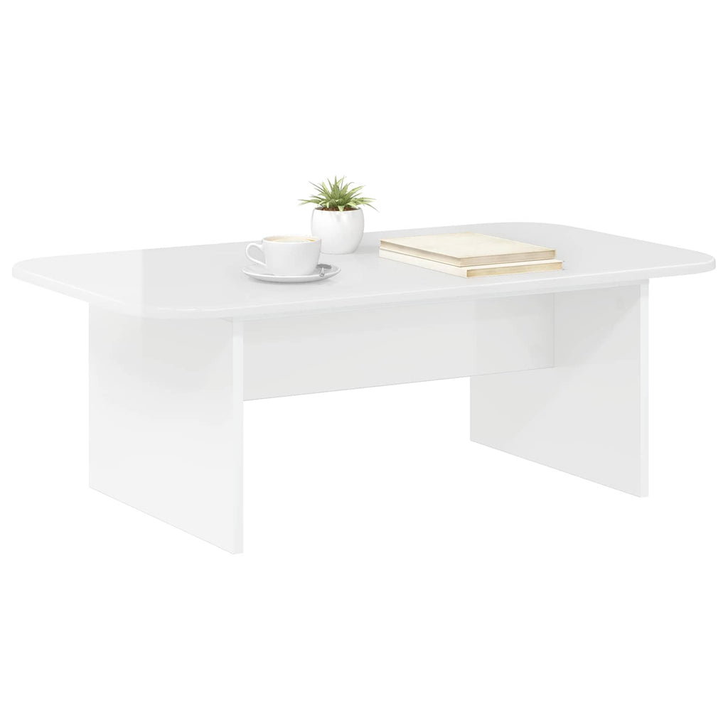 vidaXL Stolik kawowy Wysoki połysk biały 93 x 53 x 33 cm