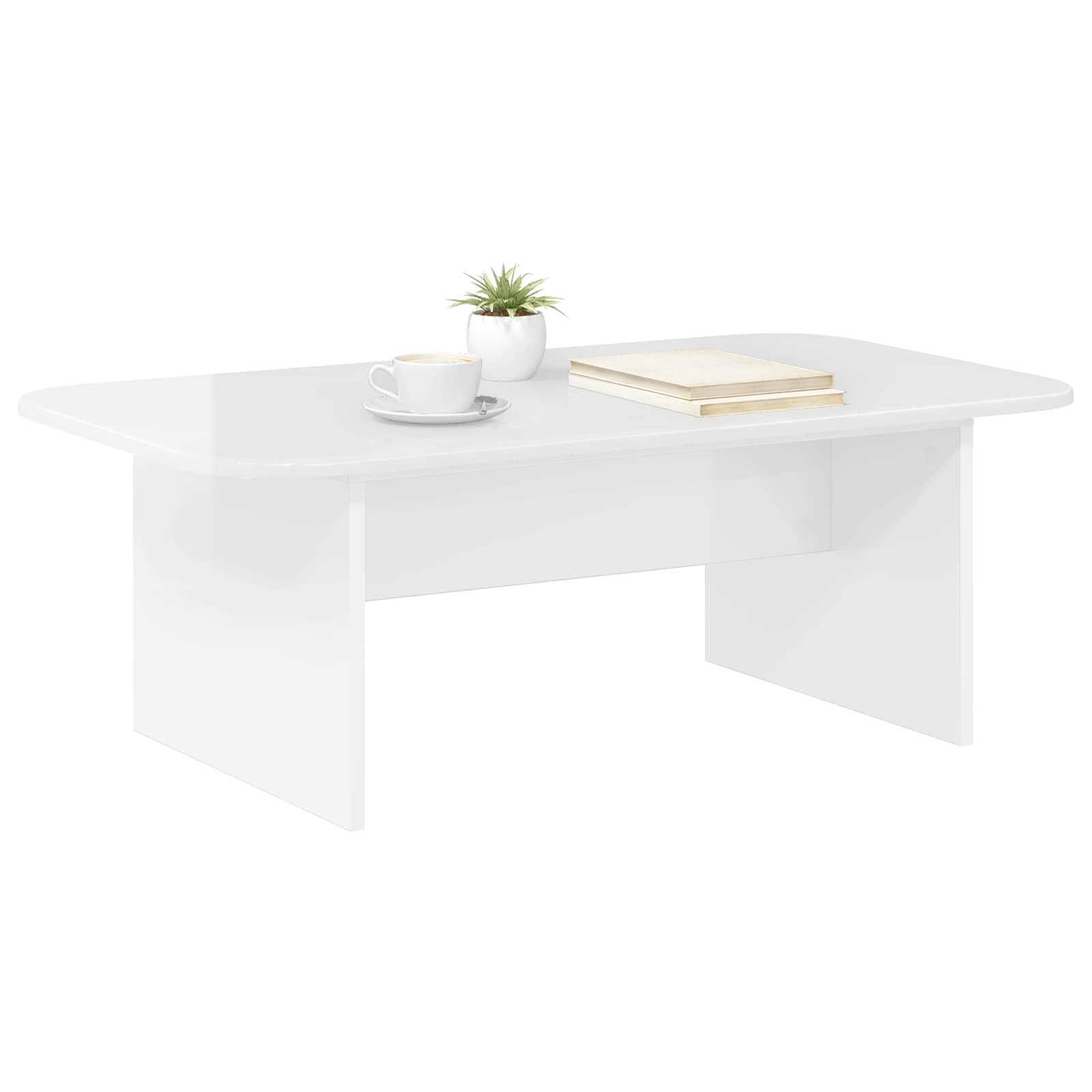 vidaXL Stolik kawowy Wysoki połysk biały 93 x 53 x 33 cm
