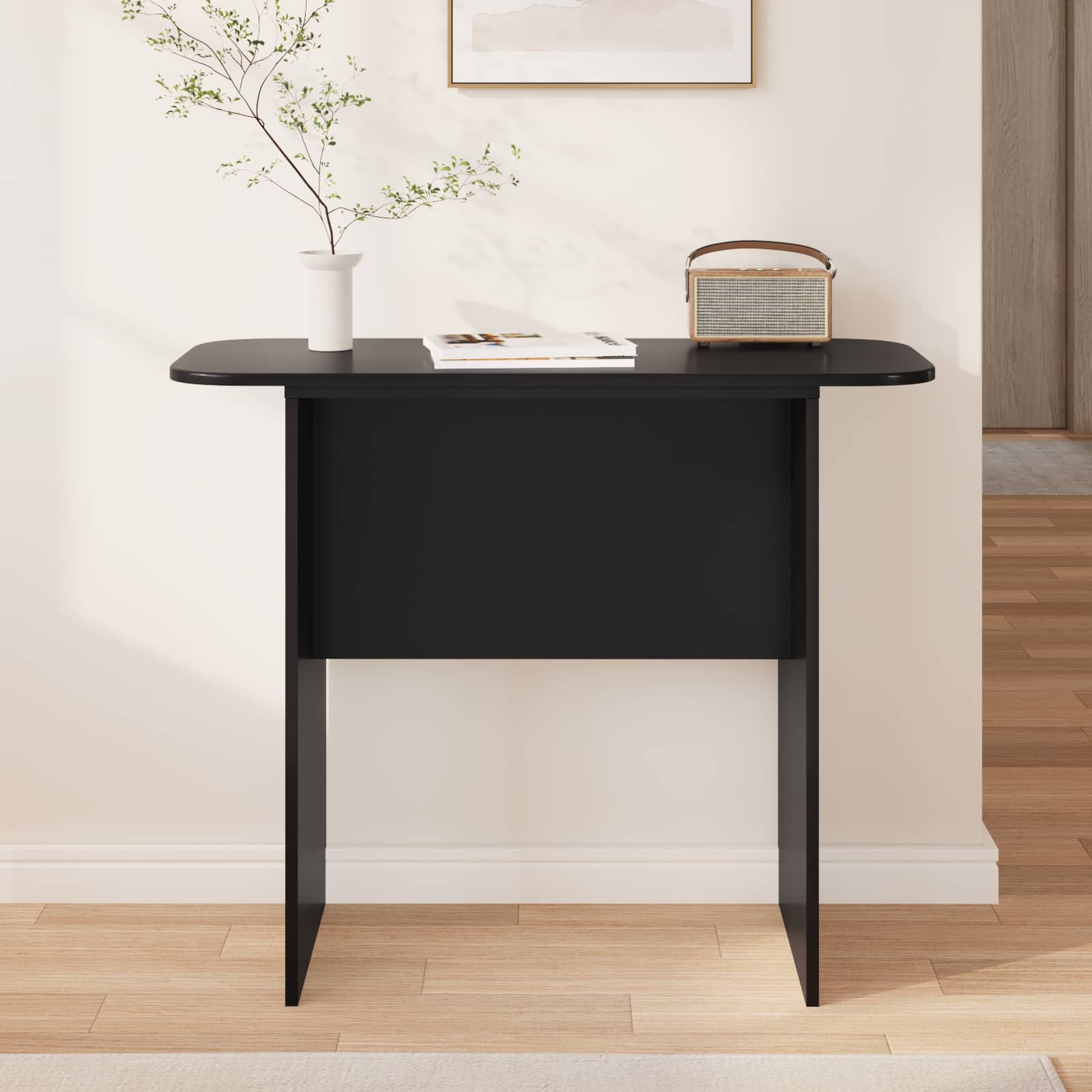 vidaXL Konsola Czarny 93 x 40 x 75 cm Drewno inżynieryjne