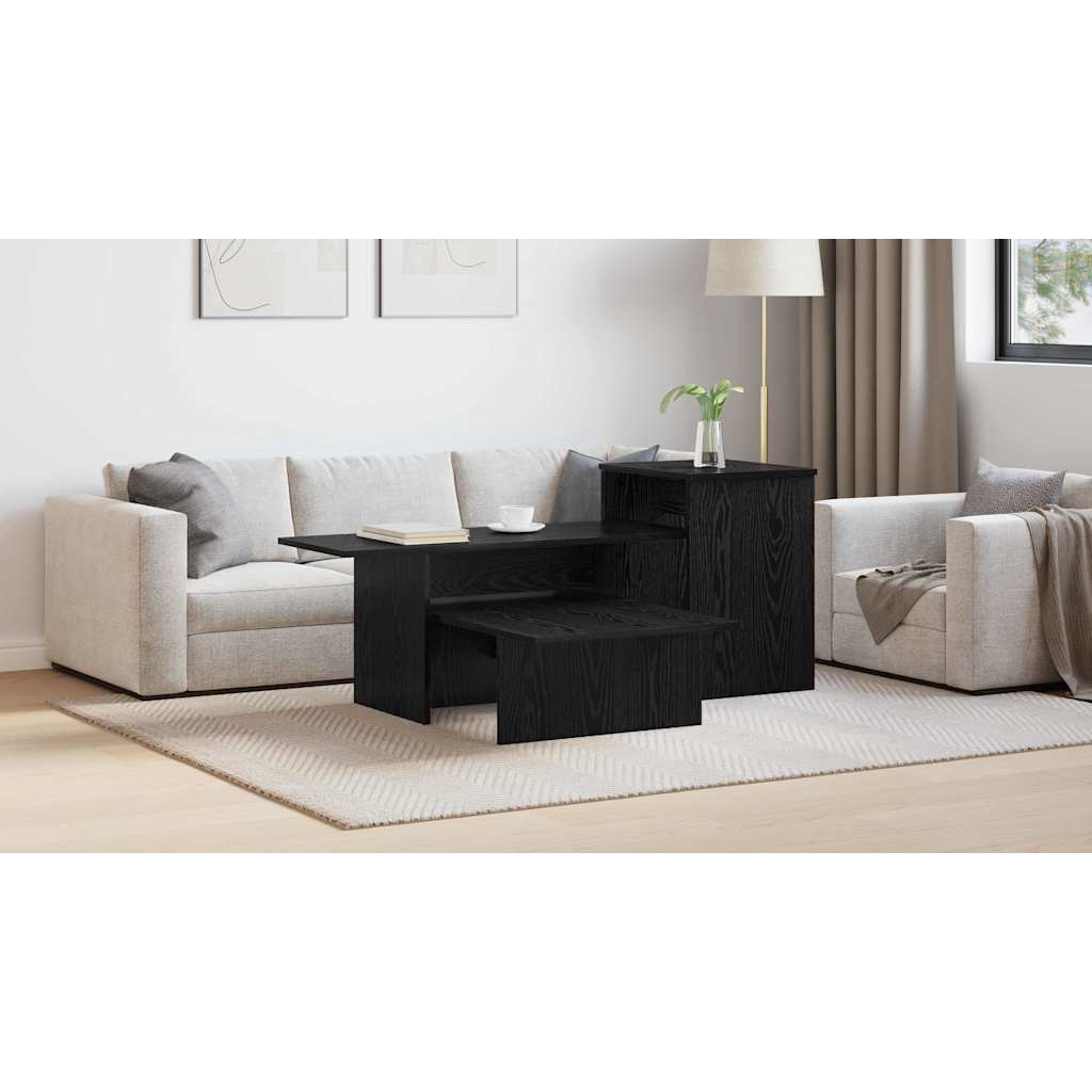 vidaXL Konsola Czarny Dąb 91,5 x 35 x 38,5 cm Drewno inżynieryjne