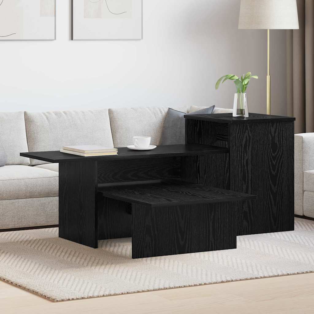 vidaXL Konsola Czarny Dąb 91,5 x 35 x 38,5 cm Materiał drewnopochodny