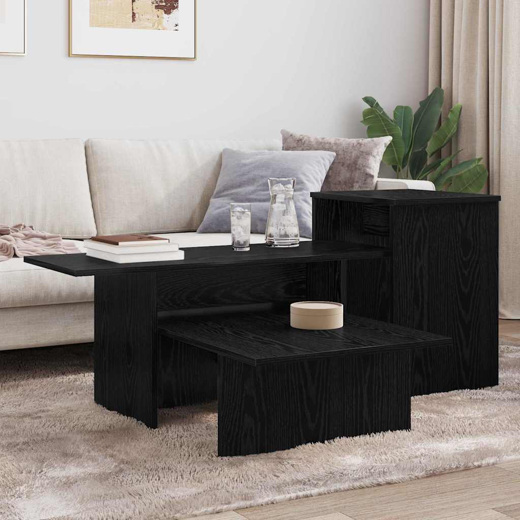 vidaXL Konsola Czarny Dąb 91,5 x 35 x 38,5 cm Materiał drewnopochodny