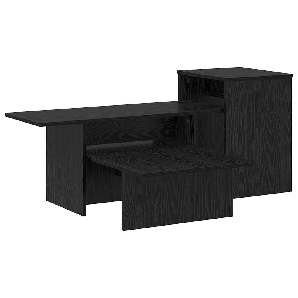 vidaXL Konsola Czarny Dąb 91,5 x 35 x 38,5 cm Drewno inżynieryjne