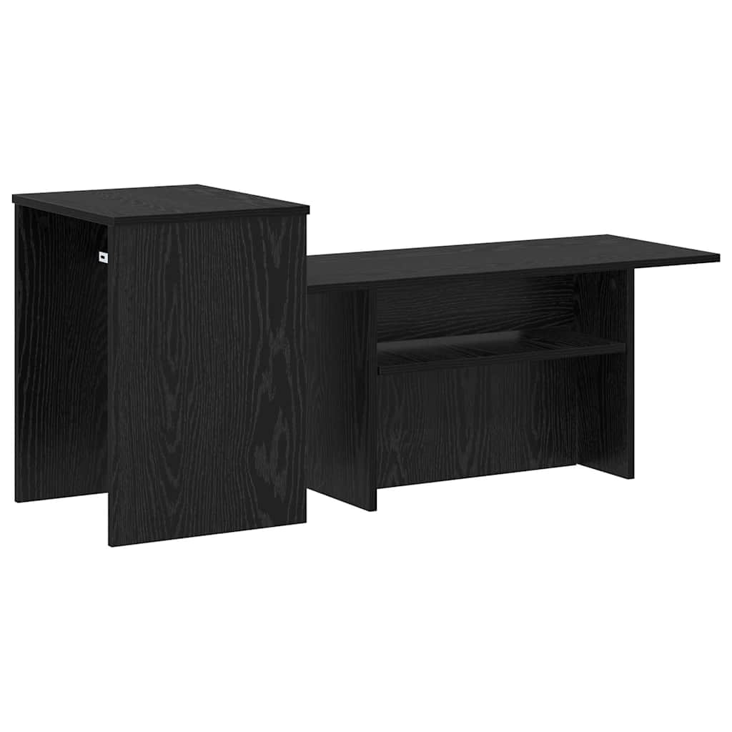 vidaXL Konsola Czarny Dąb 91,5 x 35 x 38,5 cm Materiał drewnopochodny