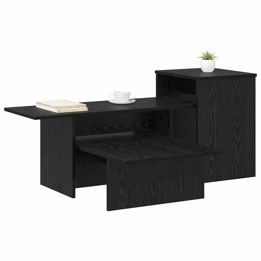 vidaXL Konsola Czarny Dąb 91,5 x 35 x 38,5 cm Drewno inżynieryjne