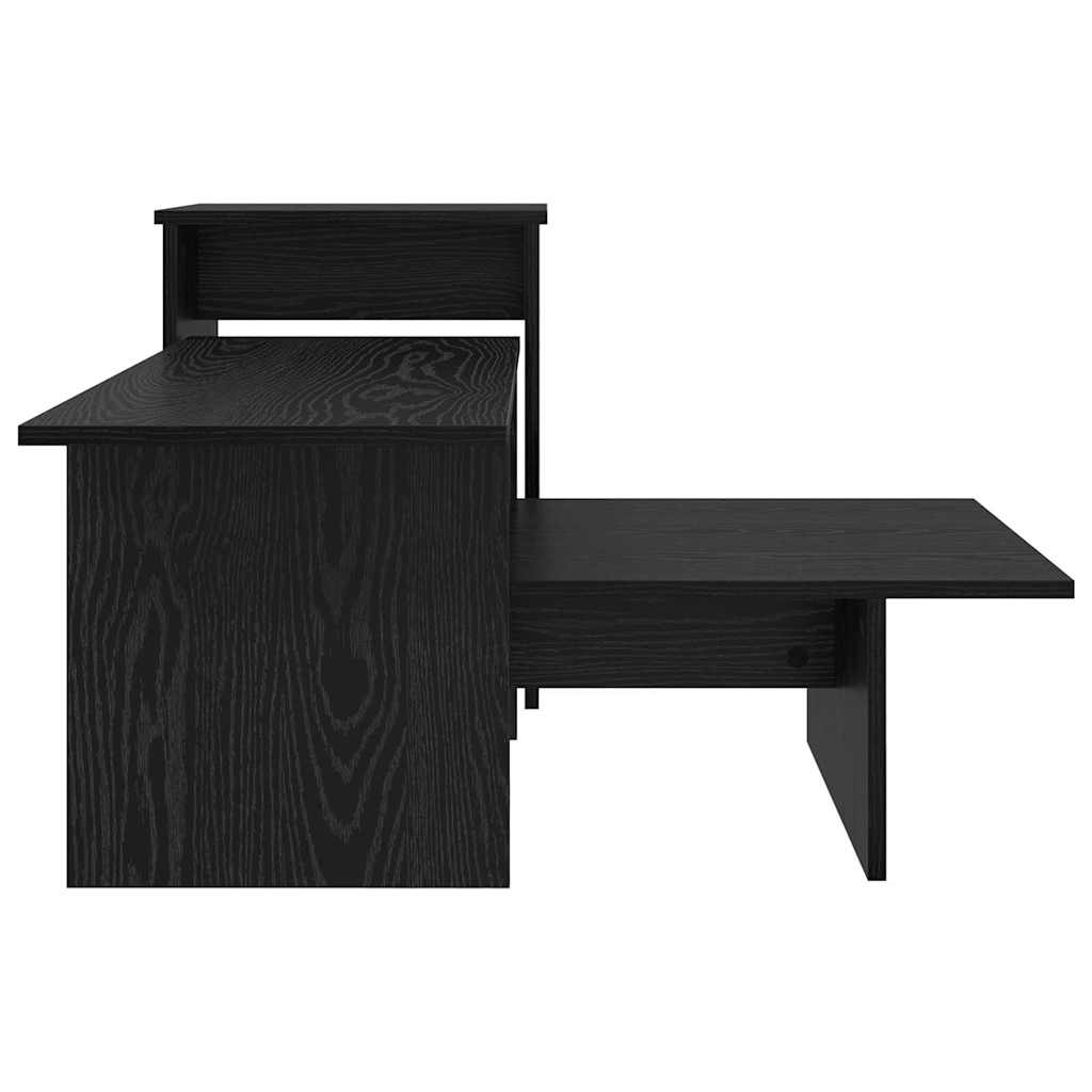 vidaXL Konsola Czarny Dąb 91,5 x 35 x 38,5 cm Materiał drewnopochodny
