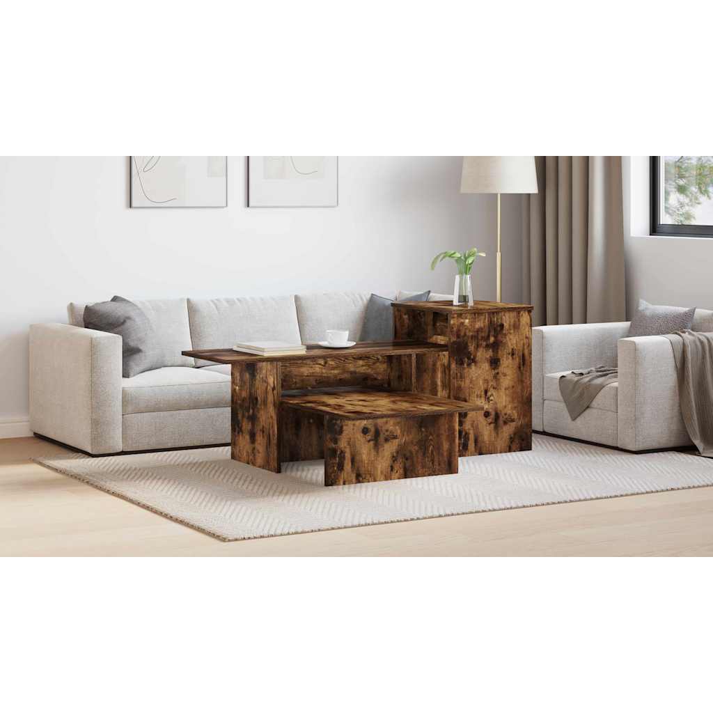 vidaXL Konsola Dąb wędzony 91,5 x 35 x 38,5 cm Drewno inżynieryjne