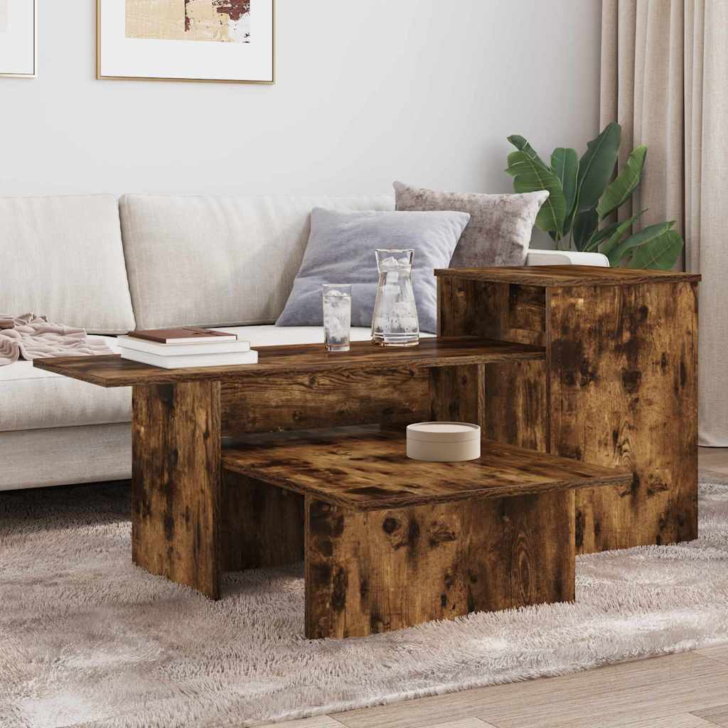 vidaXL Konsola Dąb wędzony 91,5 x 35 x 38,5 cm Materiał drewnopochodny
