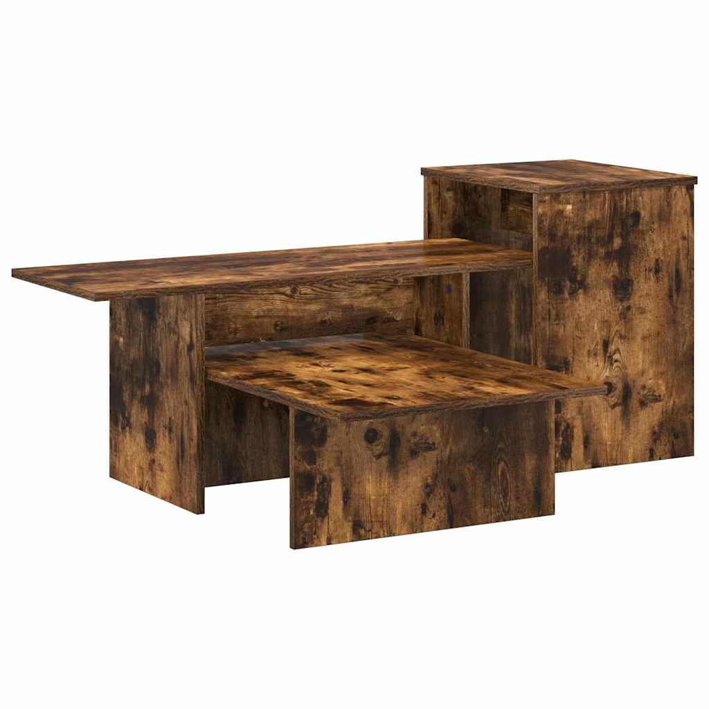 vidaXL Konsola Dąb wędzony 91,5 x 35 x 38,5 cm Materiał drewnopochodny