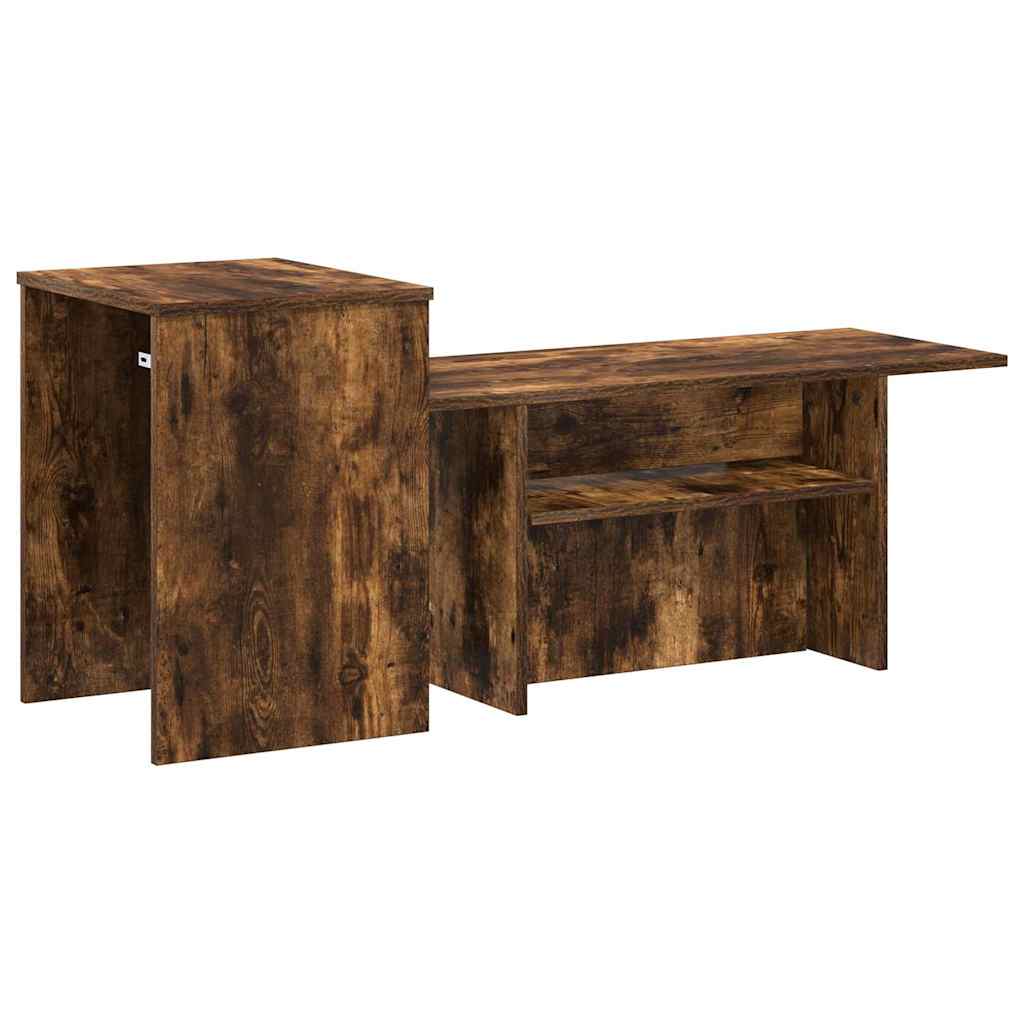 vidaXL Konsola Dąb wędzony 91,5 x 35 x 38,5 cm Materiał drewnopochodny
