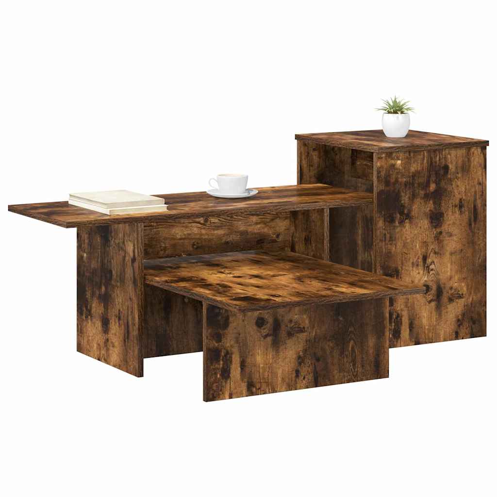 vidaXL Konsola Dąb wędzony 91,5 x 35 x 38,5 cm Materiał drewnopochodny