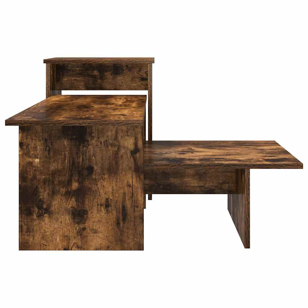vidaXL Konsola Dąb wędzony 91,5 x 35 x 38,5 cm Materiał drewnopochodny