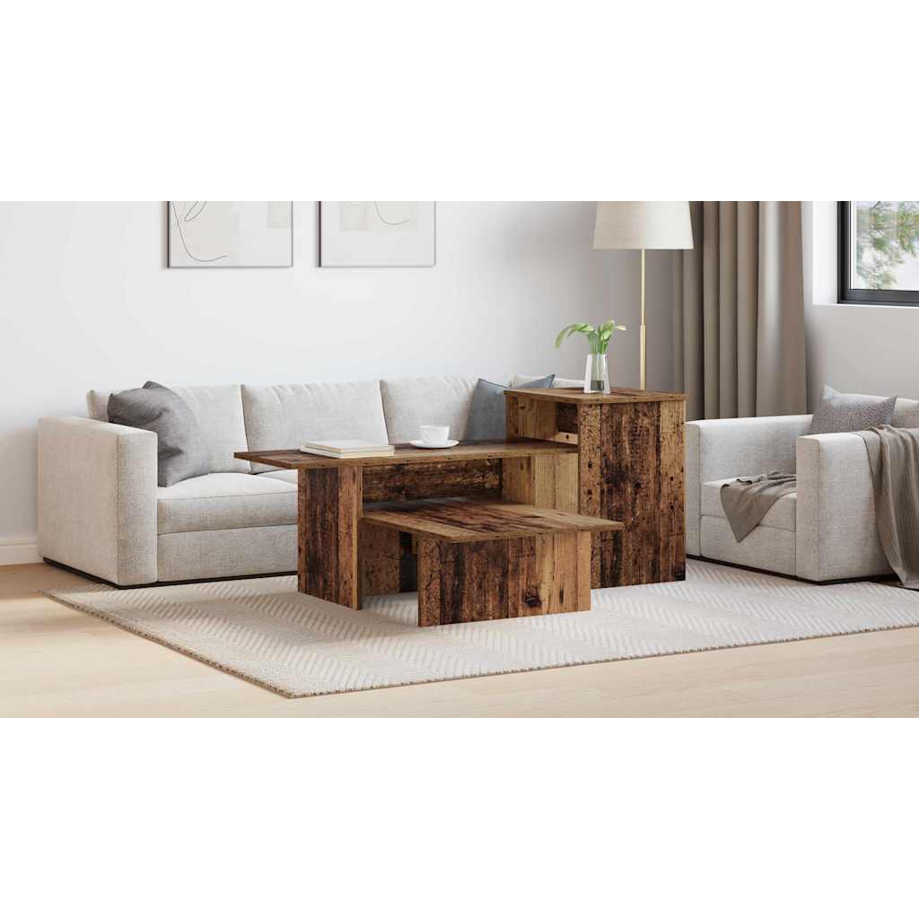 vidaXL Konsola Stare drewno 91,5 x 35 x 38,5 cm Drewno inżynieryjne