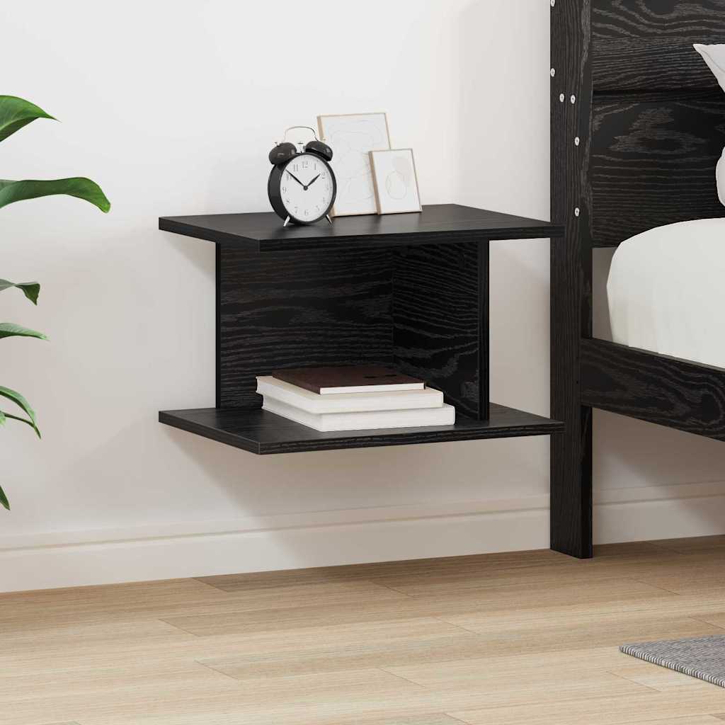 vidaXL Stolik nocny Czarny Dąb 40 x 30 x 25 cm Materiał drewnopochodny