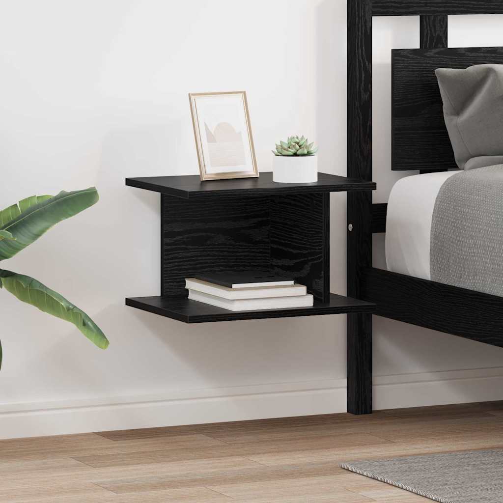 vidaXL Stolik nocny 2 pcs Czarny Dąb 40 x 30 x 25 cm