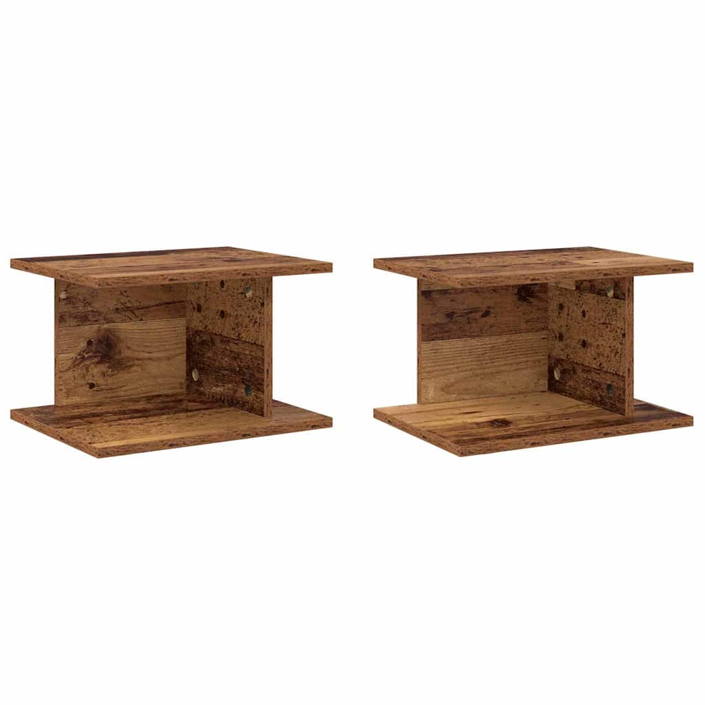 vidaXL Stolik nocny 2 pcs Stare drewno 40 x 30 x 25 cm