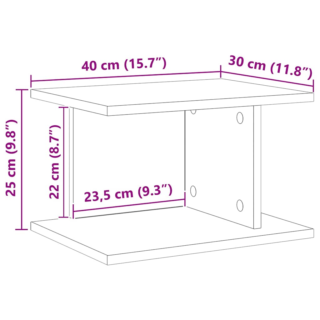 vidaXL Stolik nocny Dąb rzemieślniczy 40 x 30 x 25 cm