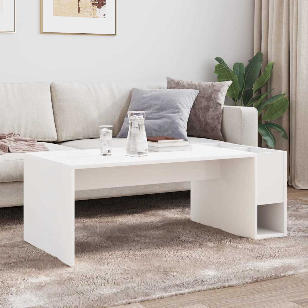 vidaXL Stolik kawowy Biały 101,5 x 50 x 37 cm Materiał drewnopochodny