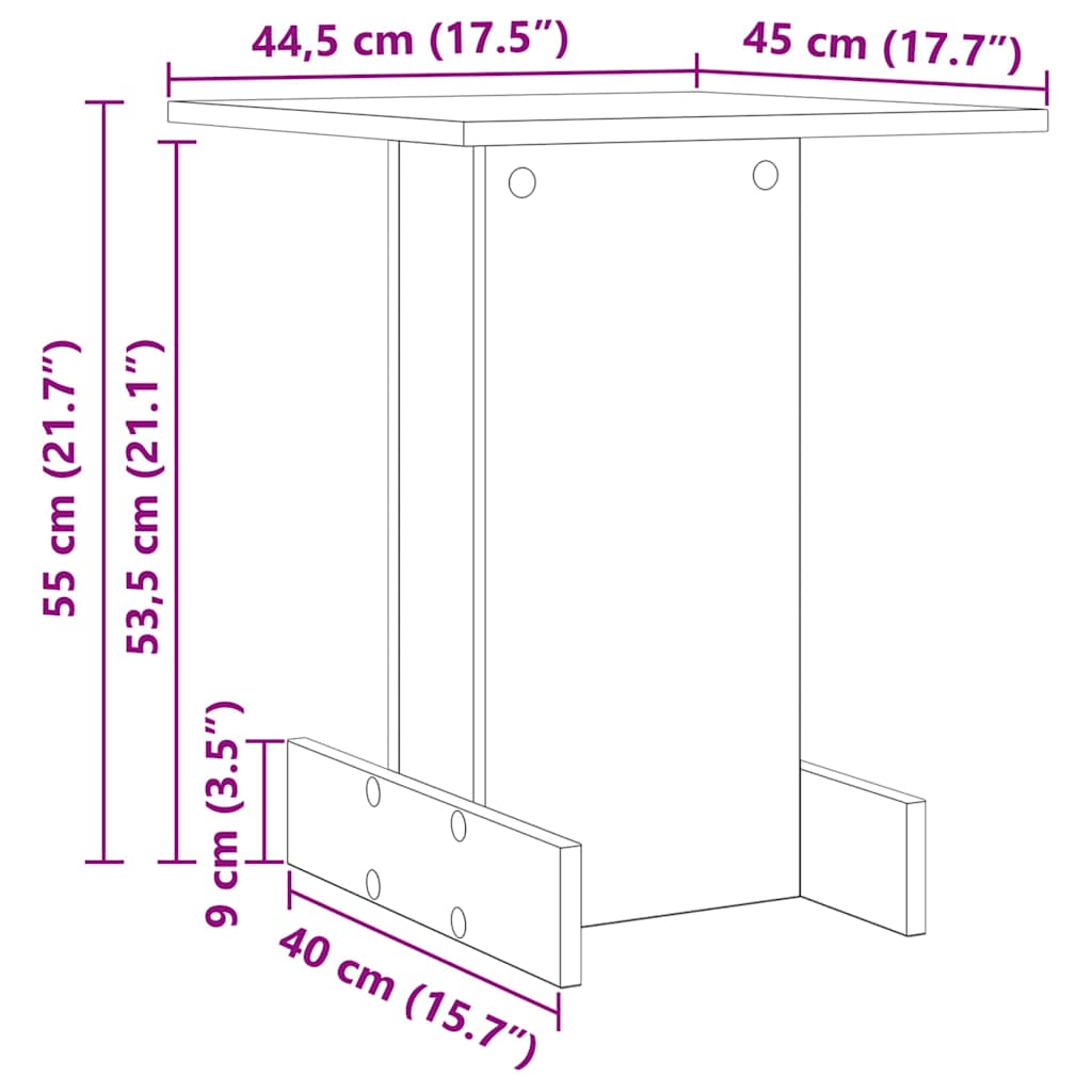 vidaXL Stolik końcowy Biały 44,5 x 45 x 55 cm Materiał drewnopochodny