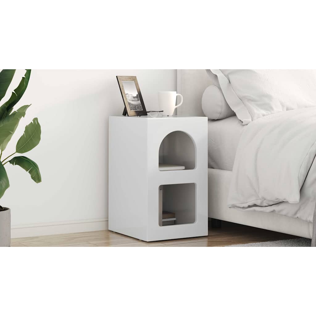 vidaXL Stolik nocny ELST Biały 29,5 x 33,5 x 50 cm Drewno inżynieryjne