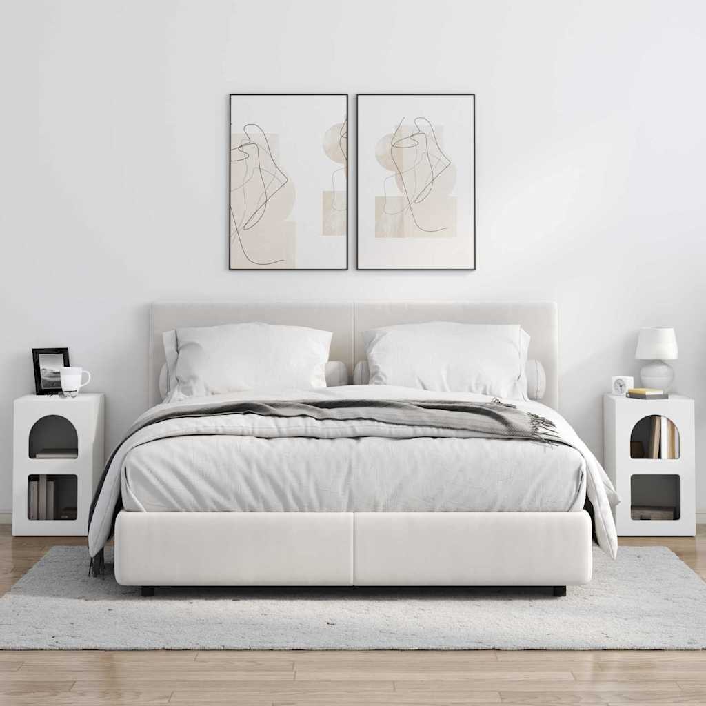 vidaXL Stolik nocny 2 pcs Biały 29,5 x 33,5 x 50 cm