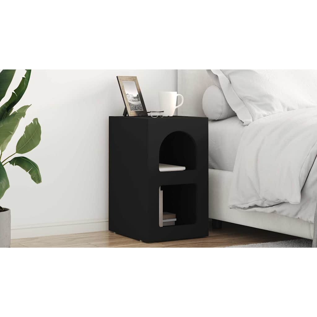 vidaXL Stolik nocny ELST 2 szt. Czarny 29,5 x 33,5 x 50 cm