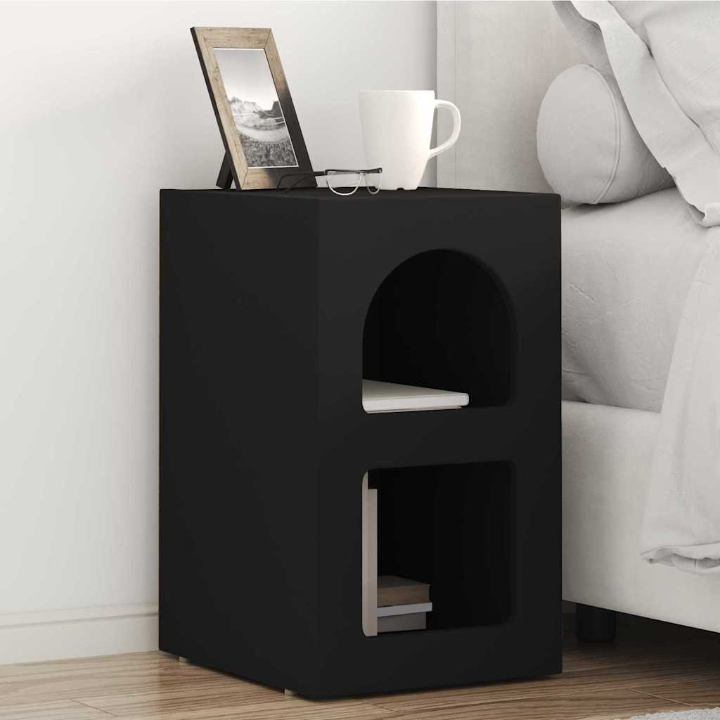 vidaXL Stolik nocny 2 pcs Czarny 29,5 x 33,5 x 50 cm
