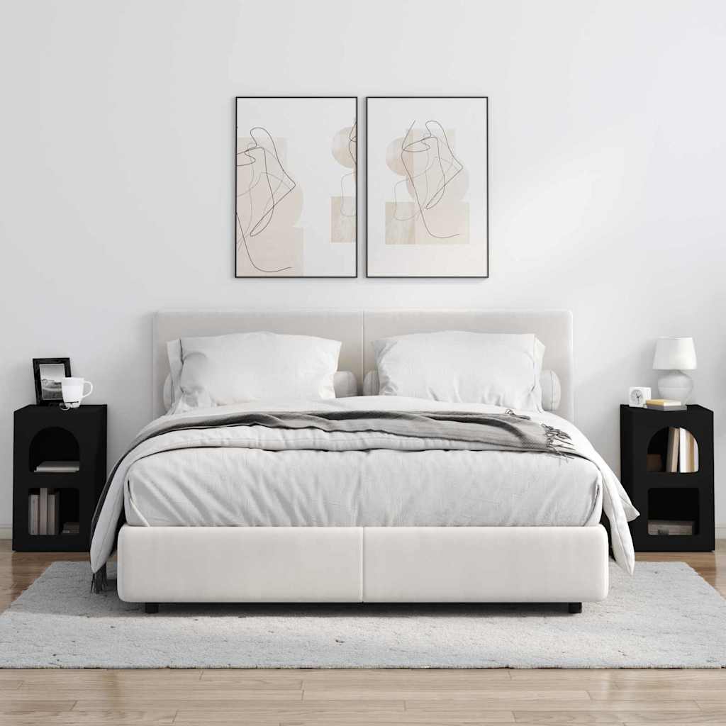 vidaXL Stolik nocny 2 pcs Czarny 29,5 x 33,5 x 50 cm