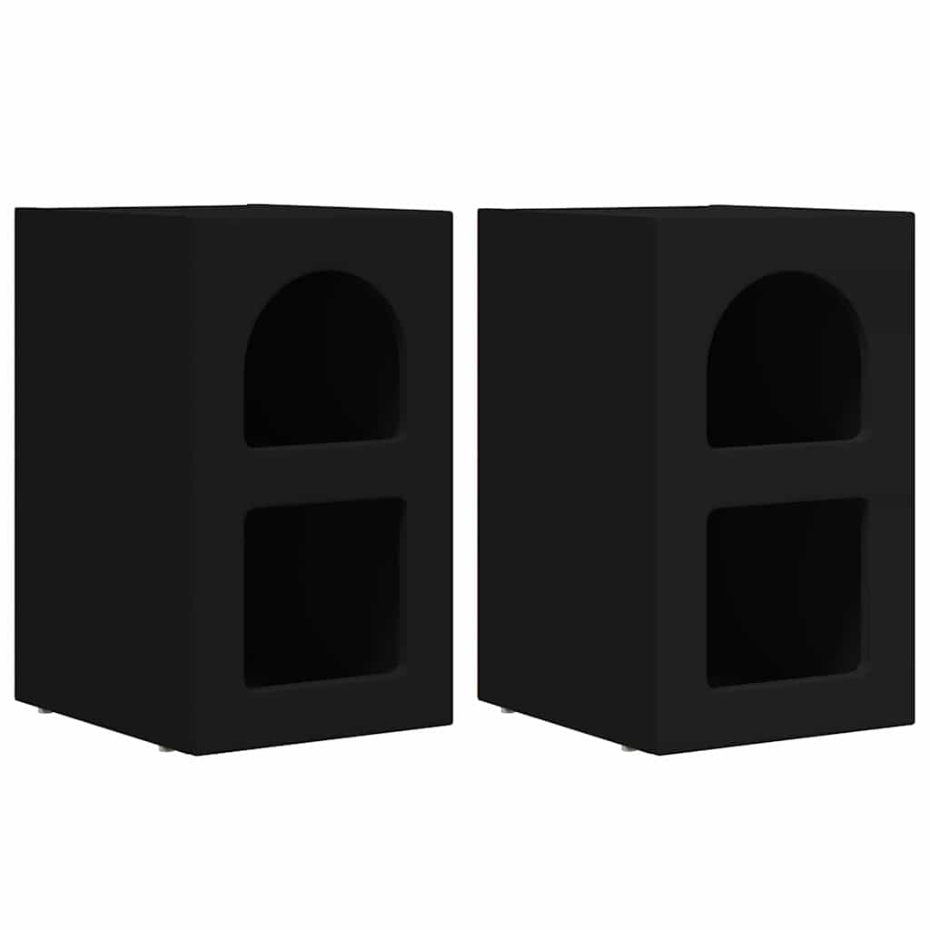 vidaXL Stolik nocny 2 pcs Czarny 29,5 x 33,5 x 50 cm