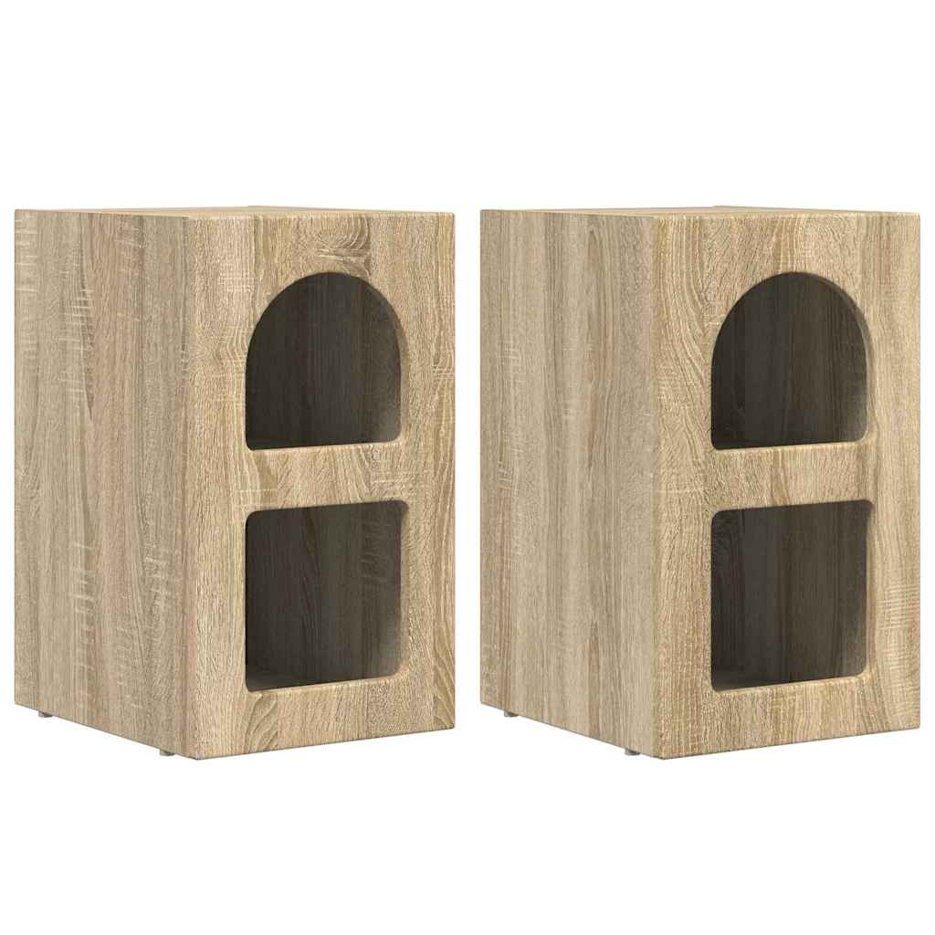vidaXL Stolik nocny 2 pcs Dąb Sonoma 29,5 x 33,5 x 50 cm