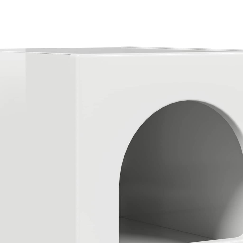 vidaXL Stolik nocny Wysoki połysk biały 29,5 x 33,5 x 50 cm