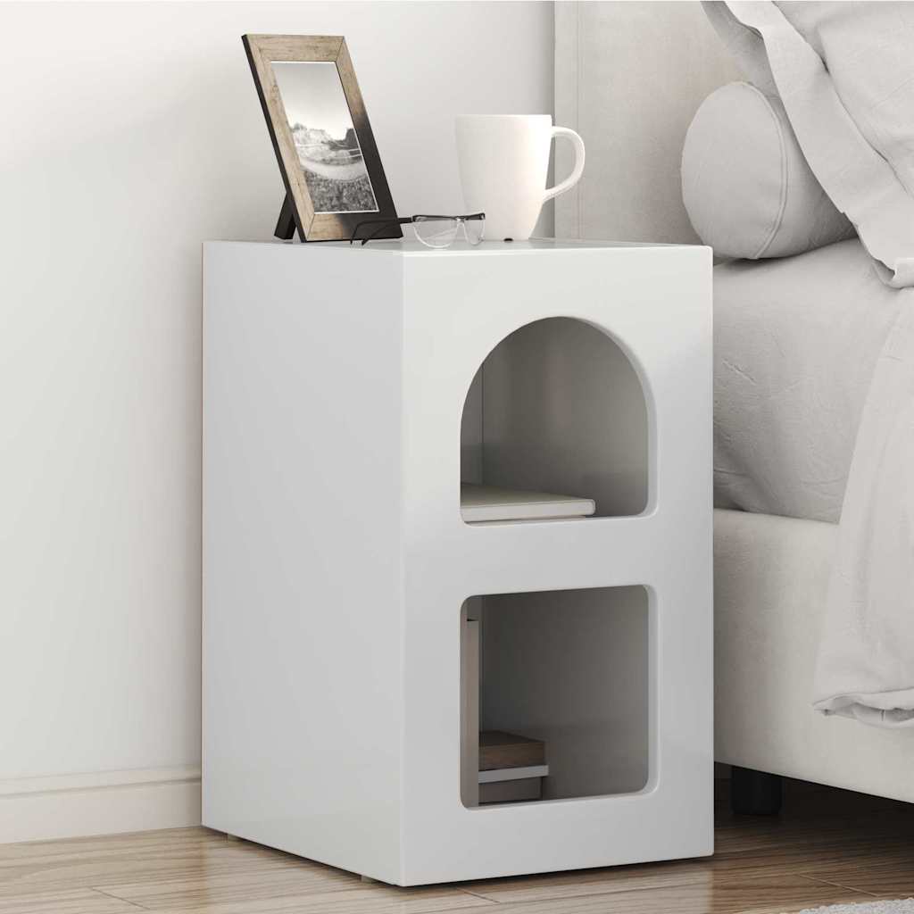 vidaXL Stolik nocny 2 pcs Wysoki połysk biały 29,5 x 33,5 x 50 cm