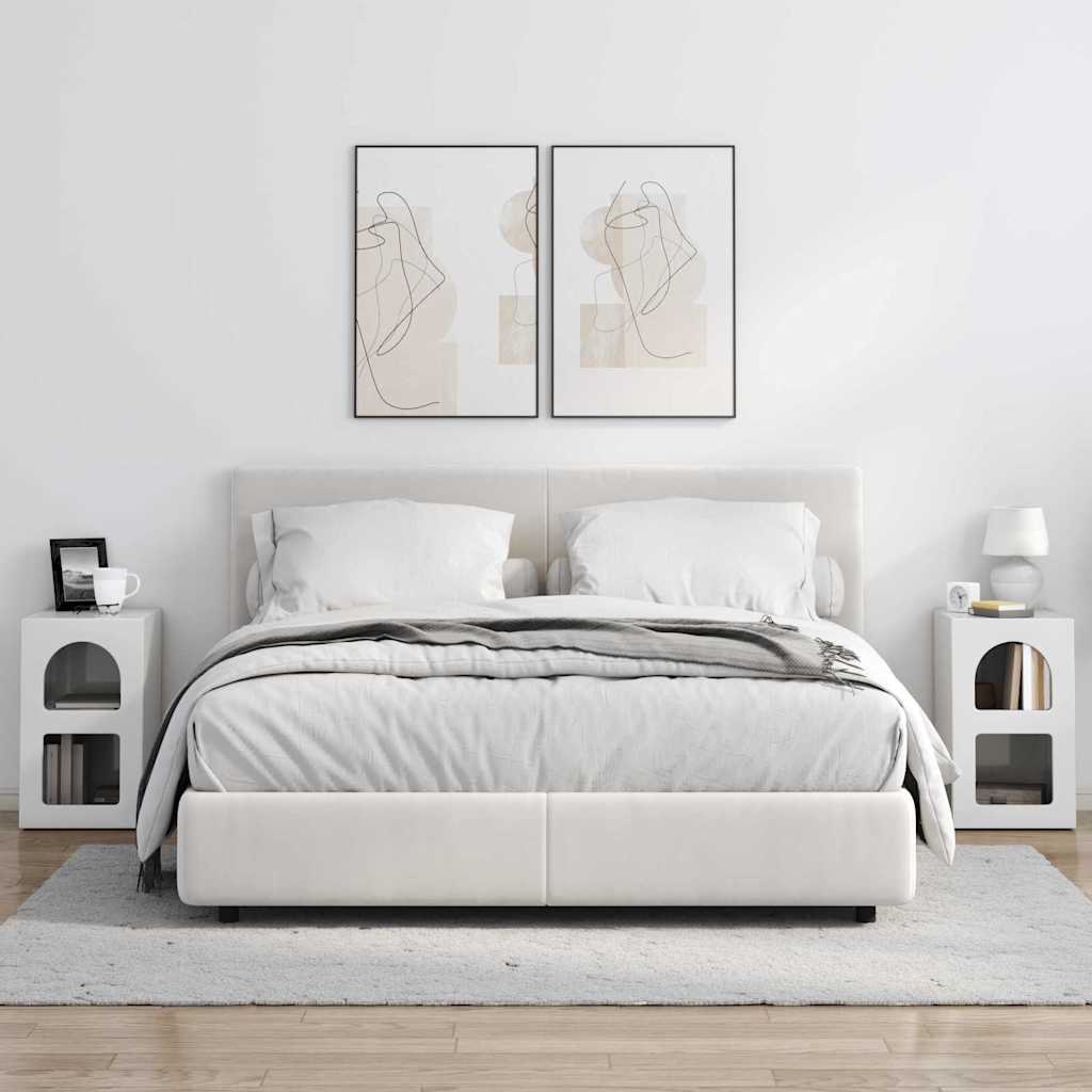 vidaXL Stolik nocny 2 pcs Wysoki połysk biały 29,5 x 33,5 x 50 cm
