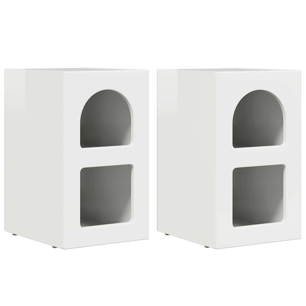 vidaXL Stolik nocny 2 pcs Wysoki połysk biały 29,5 x 33,5 x 50 cm