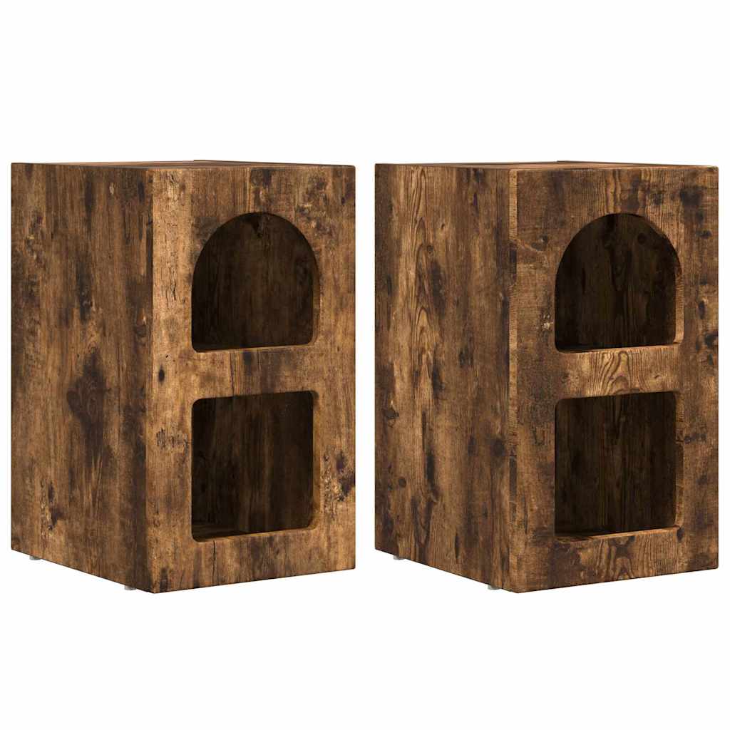 vidaXL Stolik nocny 2 pcs Dąb wędzony 29,5 x 33,5 x 50 cm