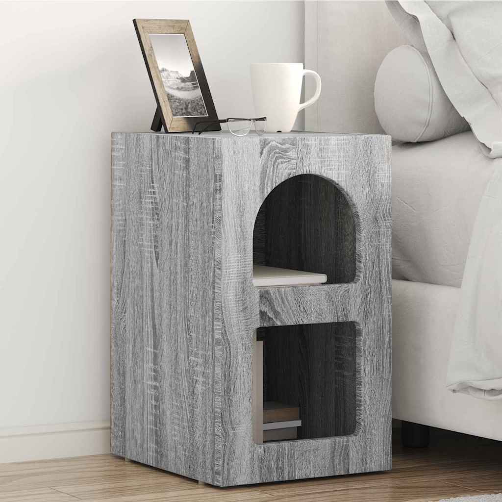 vidaXL Stolik nocny Szary Sonoma 29,5 x 33,5 x 50 cm