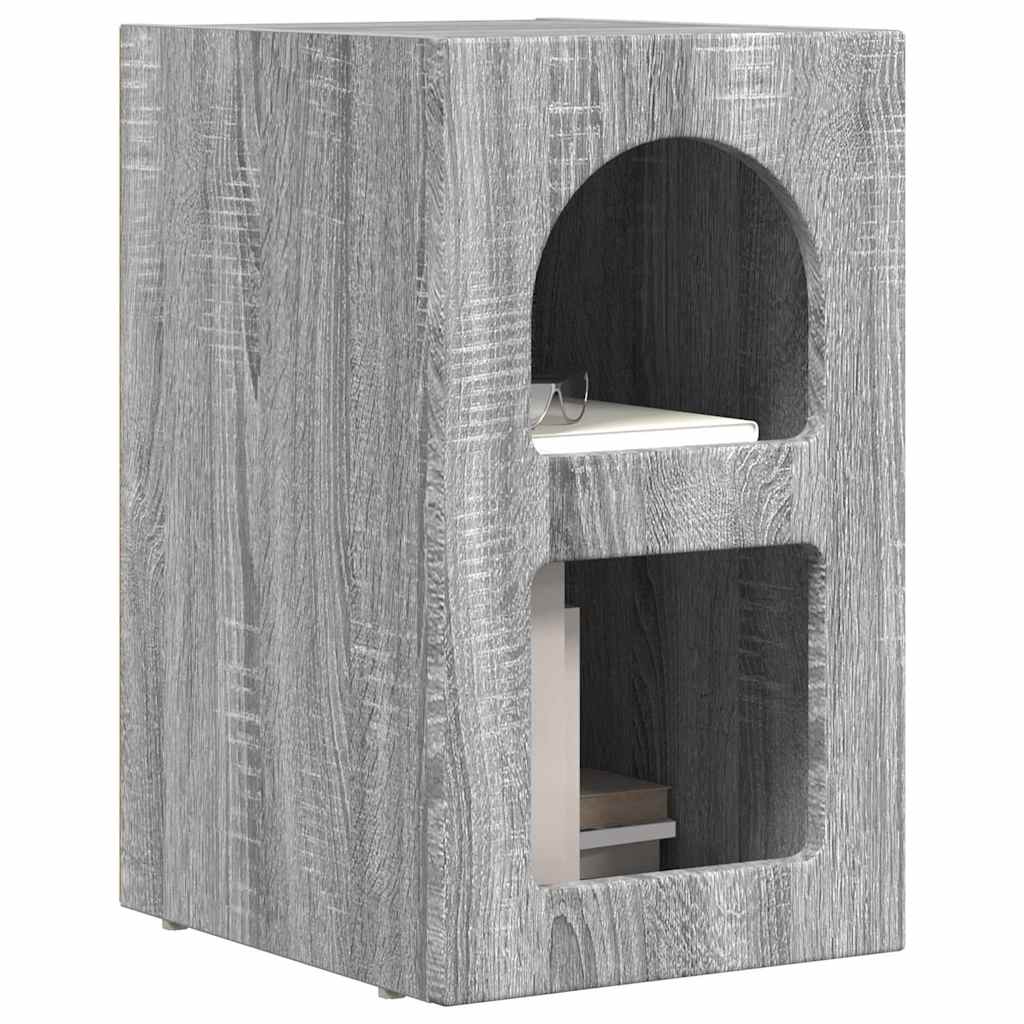 vidaXL Stolik nocny Szary Sonoma 29,5 x 33,5 x 50 cm