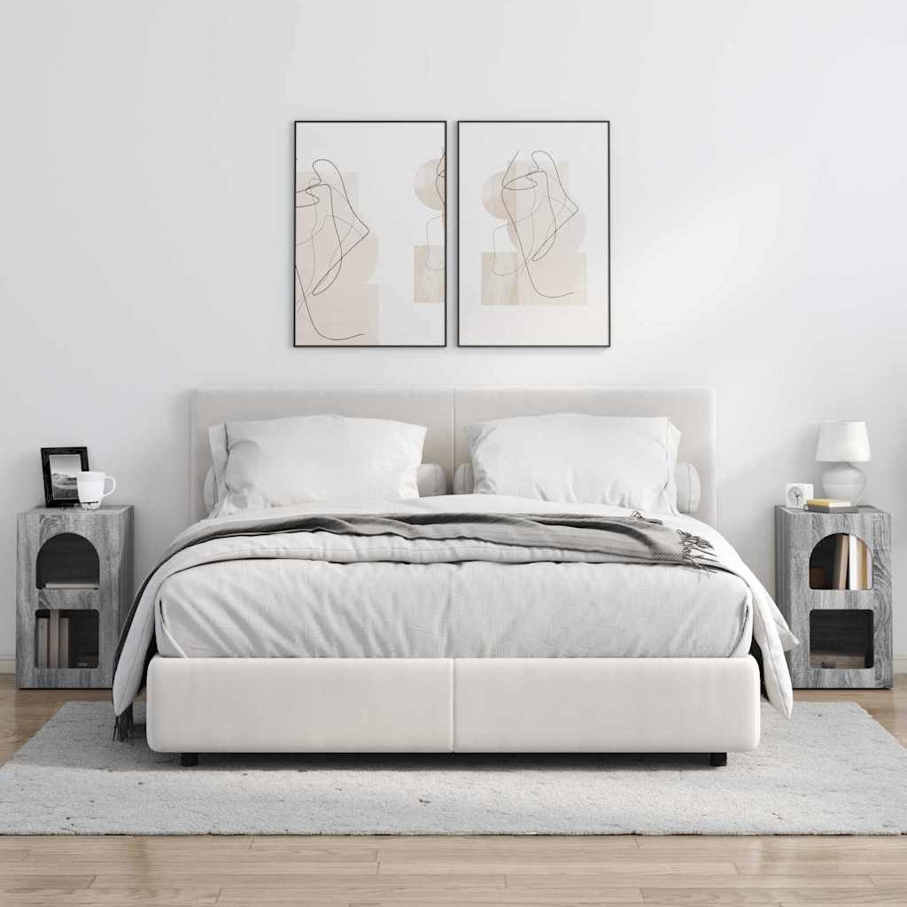 vidaXL Stolik nocny 2 pcs Szary Sonoma 29,5 x 33,5 x 50 cm