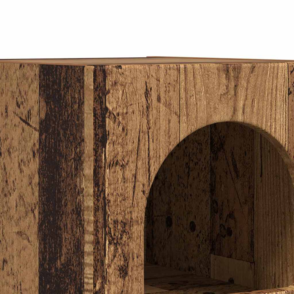 vidaXL Stolik nocny 2 pcs Stare drewno 29,5 x 33,5 x 50 cm