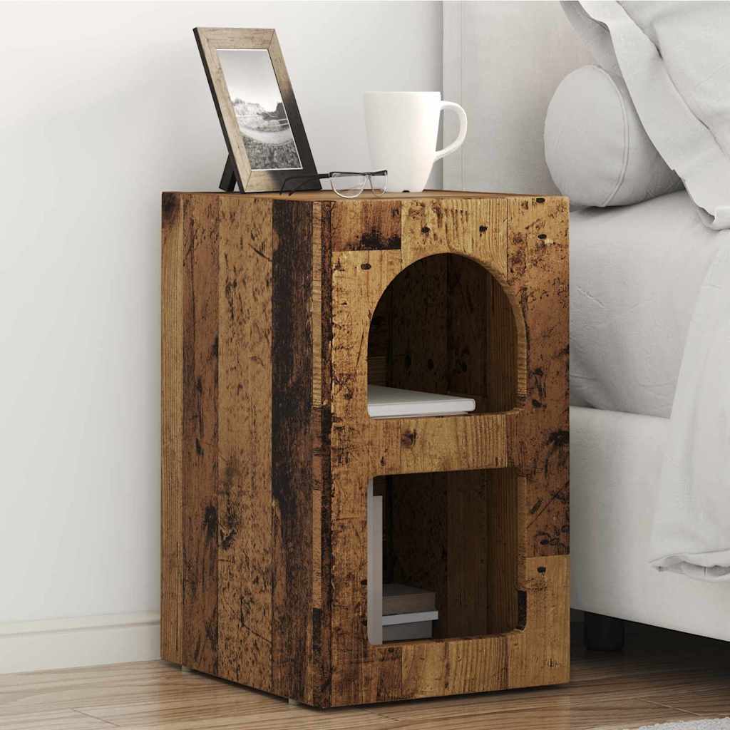 vidaXL Stolik nocny 2 pcs Stare drewno 29,5 x 33,5 x 50 cm